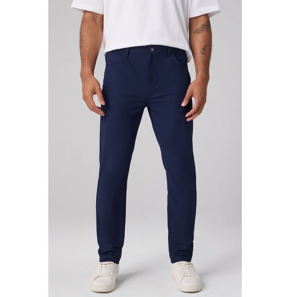 Fabletics Don 5 Pocket Pants Navy Blue Tag Sz 33 x 30 Actual 34 x 27.5